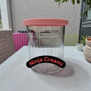 Ninja Creami Ice Cream Container, Pink Lid, 24 ounces